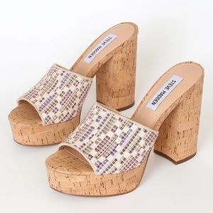 Steve Madden Gemella Multicolor Platform Cork Heel